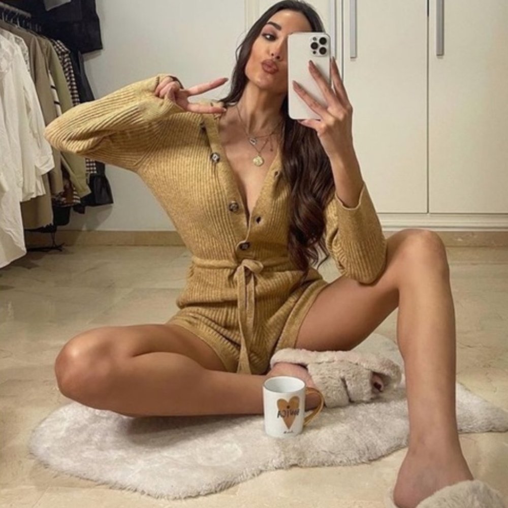 NWT Zara Hooded Knit Romper / Jumpsuit